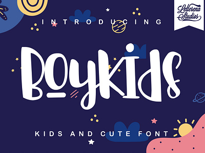 Boykids - Kids And Cute Font Font branding design font font design fonts icon illustration lettering logo script font