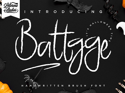 Battgge - Handwritten Minimalist Brush Font branding design font font design fonts icon illustration lettering logo script font