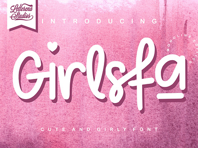 Girlsfa - Cute and Girly Font branding design font font design fonts icon illustration lettering logo script font ui