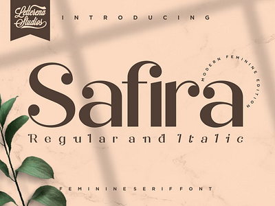 Safira - Modern Feminine Serif Font branding design font font design fonts icon illustration lettering logo script font typography