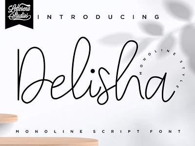 Delisha - Minimalist Monoline Script Font branding design font font design fonts icon illustration lettering logo script font typography