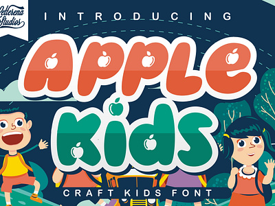 Apple kids - Craft Kids Font branding design font font design fonts icon illustration lettering logo script font typography