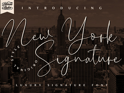 New York Signature - Luxury Signature Font branding design font font design fonts icon illustration lettering logo script font typography