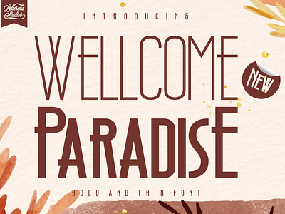 Wellcome Paradise - Modern Sans Serif Font apparel branding design font font design fonts icon illustration lettering logo script font
