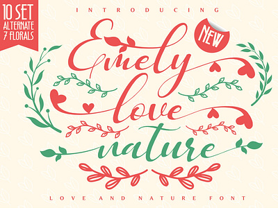 Emely love nature - Love and Nature Font branding design font font design fonts icon illustration lettering logo script font typography