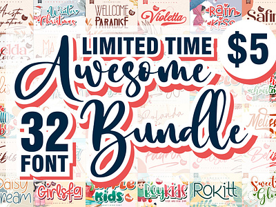 BIG BUNDLE - Awesome Font Collection for your needs branding design font font design fonts icon illustration lettering logo script font typography