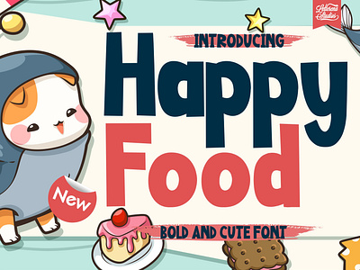 Happy Food - Bold and Cute Font branding design font font design fonts icon illustration lettering logo script font typography