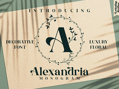 Alexandria Monogram Font branding design font font design fonts icon illustration lettering logo script font