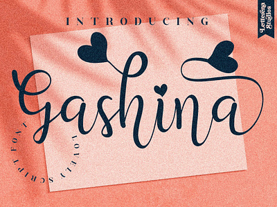 Gashina - Beautiful Lovely Script Font branding design font font design fonts icon illustration lettering logo script font