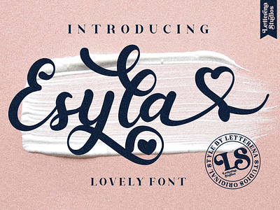 Esyla - Beautiful Lovely Script Font branding design font font design fonts icon illustration lettering logo script font typography