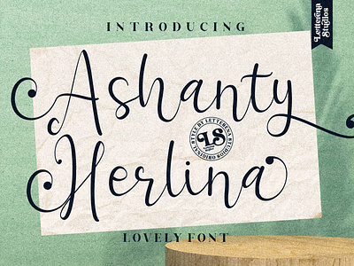 Ashanty Herlina - Beautiful Script Font branding design font font design fonts icon illustration lettering logo script font