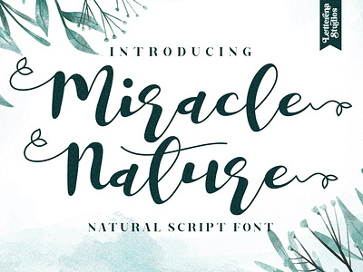 Miracle Nature - Beautiful Script Font branding design font font design fonts icon illustration lettering logo script font typography