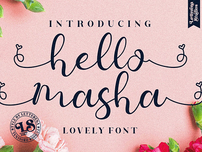 hello masha - Beautiful Lovely Script Font branding design font font design fonts icon illustration lettering logo script font typography
