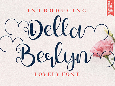 Della Berlyn - Beautiful Script Font branding design font font design fonts icon illustration lettering logo script font vector