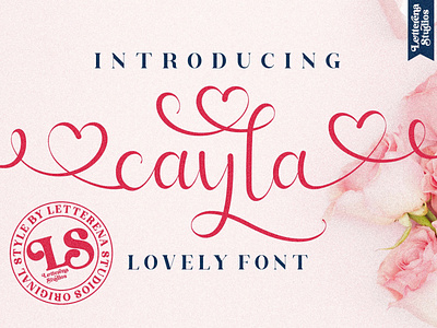 cayla - Beautiful Lovely Script Font apparel font branding design font font design fonts icon illustration lettering logo script font typography