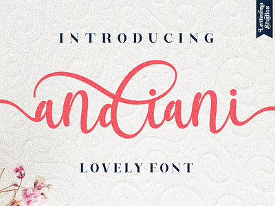 andiani - Beautiful Script Font branding design font font design fonts icon illustration lettering logo script font typography