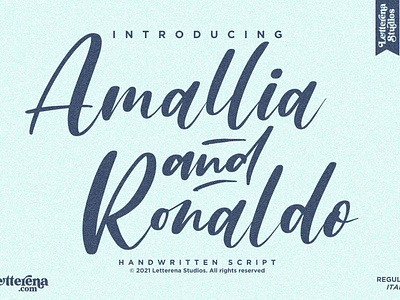 Amallia and Ronaldo - Handwritten Script Font branding design font font design fonts icon illustration lettering logo script font typography