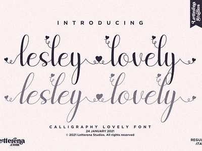 lesley lovely- Beautiful Lovely Script Font apparel font branding design font font design fonts icon illustration lettering logo script font typography