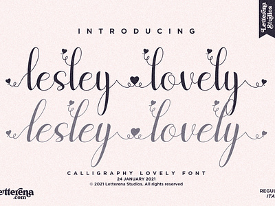 lesley lovely- Beautiful Lovely Script Font