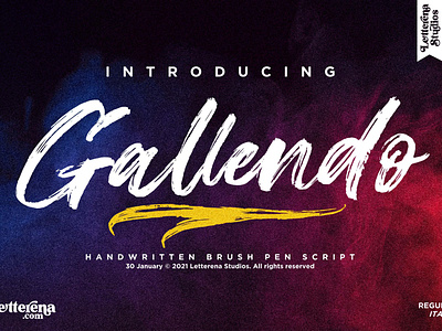 Gallendo - Strong Brush Font branding design font font design fonts icon illustration lettering logo script font typography