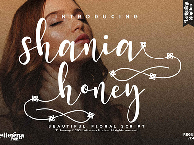 shania honey - Beautiful Script Font apparel apparel font branding design font font design fonts icon illustration lettering logo script font typography vector