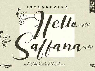 Hello Saffana - Beautiful Lovely Script Font branding design font font design fonts icon illustration lettering logo script font typography