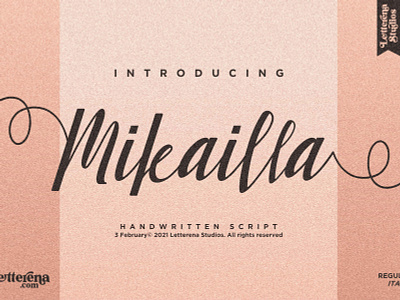 Mikailla - Beautiful Script Font apparel apparel font branding design font font design fonts icon illustration lettering logo script font typography vector