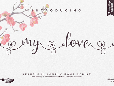 my love - Beautiful Lovely Script Font branding design font font design fonts icon illustration lettering logo script font typography