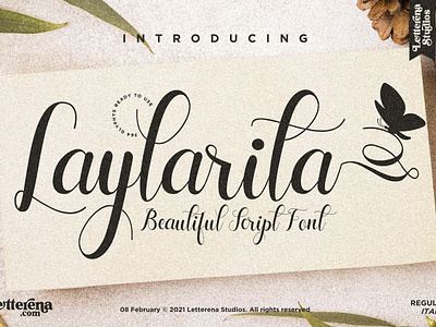 Laylarita - Beautiful Script Font apparel font branding design font font design fonts icon illustration lettering logo script font typography