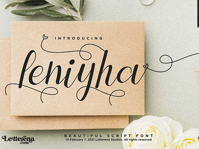 Leniyha - Beautiful Script Font apparel apparel font branding design font font design fonts icon illustration lettering logo script font typography ui vector