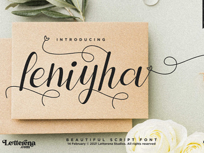 Leniyha - Beautiful Script Font apparel apparel font branding design font font design fonts icon illustration lettering logo script font typography ui vector