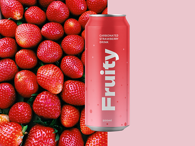 Fruity strawberry flavor branding clean graphic design minimal modern