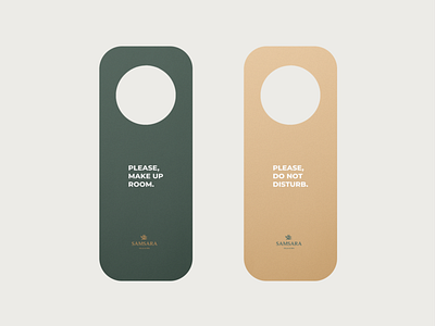 SAMSARA Villa & SPA door hangers branding clean graphic design minimal