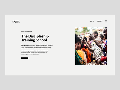 YWAM Soroti Discipleship Training School page clean minimal webdesign