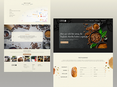 Omno Coffee Shop Landing Page Design branding clean design graphic design minimal ui ux vector web website