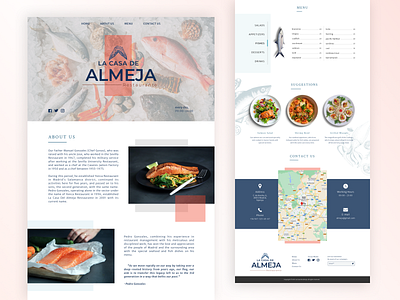 Seafood Restaurant Landing Page Design adobe photoshop app branding clean design figma graphic design illustration logo logo design minimal skecth sketch typography ui ux vector web web design website