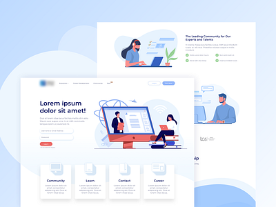 Landing Page Design animation branding course design graphic design homepage illustration logo onlineeducation typography ui ux vector web