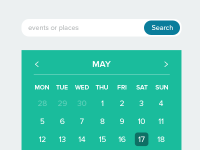Search box and Calendar box calendar flat minimal search
