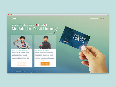 Landingpage design blue card clean green landingpage merchant orange simple