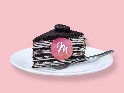 Monmille Visual Branding cake cakeshop crepes cute logo millecrepes monmille packaging watercolor