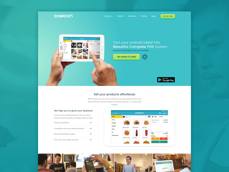 Landing Page design for POS app by Caesar Aldhela for Hellonemo on Dribbble