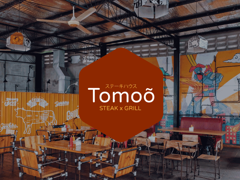 Tomoõ Steak x Grill Visual Branding brand food grill identity japan japanese logo meat steak urban youth