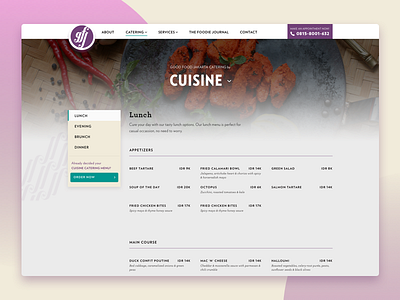 Catering Menu Page