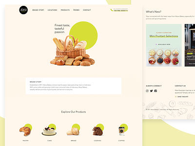 Alana Bakery Website 🍞 🥖 🥐 bakery bread cake cakeshop food minimalism shop simple ui ux website