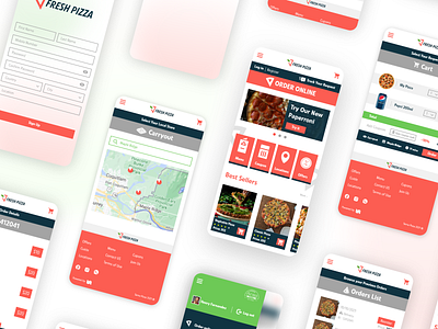 Fresh Pizza Web Application adobe adobe xd app carryout delivery design prototype restaurant ui ux web