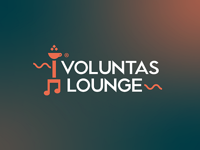 Voluntas Lounge Logo brand branding cafe coffee dance design fun logo lounge music