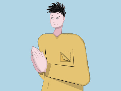 Flat character with grain