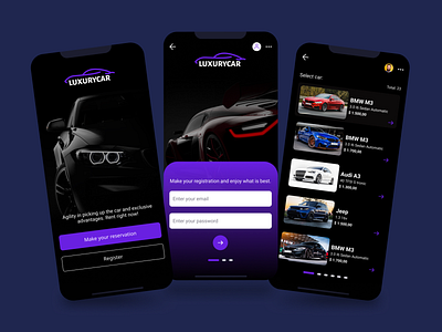 App concept for luxury car rental app appdesign design interface mobile ui uidesign ux uxdesign