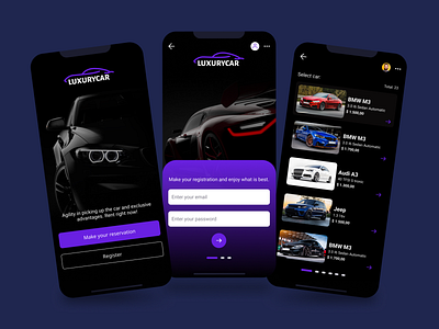 App concept for luxury car rental