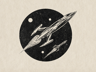 INKTOBER 16 - ROCKET design distressed illustration inktober inktober2020 retro rocket rocketship space texture vintage vintage design